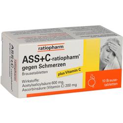 Das Bild zeigt eine Verpackung von Schmerztabletten mit Vitamin C.