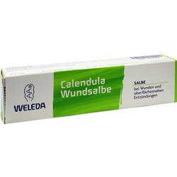 Grüne und weiße Tube mit "Calendula Wundsalbe" für Wunden.